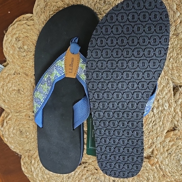LL bean Womens Original Maine Isle Flip-Flops. Floral Print SZ 10. New With Tag - Picture 4 of 4